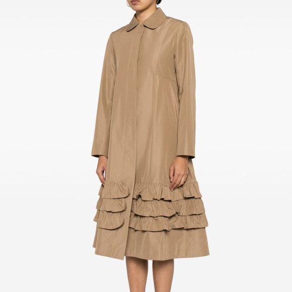 MOLLY GODDARD Lacey Trench Coat Ruffle Trim NWT - $1380- Size - 2-Small